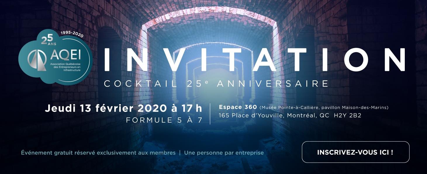 COCKTAIL DU LANCEMENT DES ACTIVITÉS DU 25e ANNIVERSAIRE DE L’AQEI