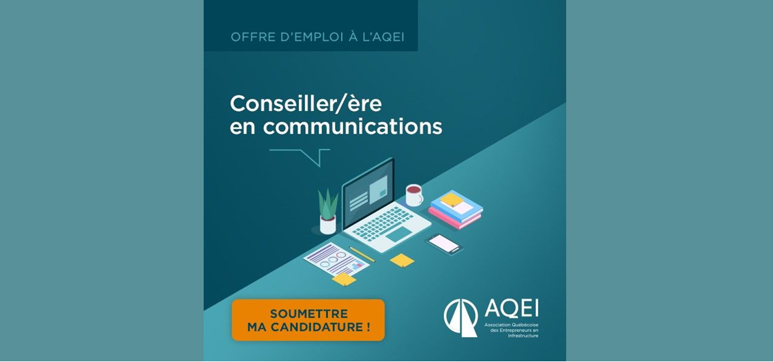 Offre d'emploi à l'AQEI - Conseiller/ère en communications